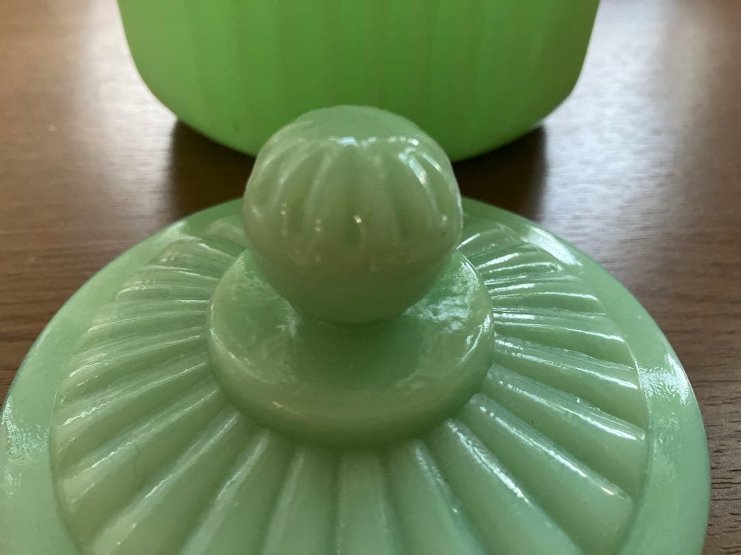 ジェダイグリーン　ミルクガラス コーヒーキャニスター