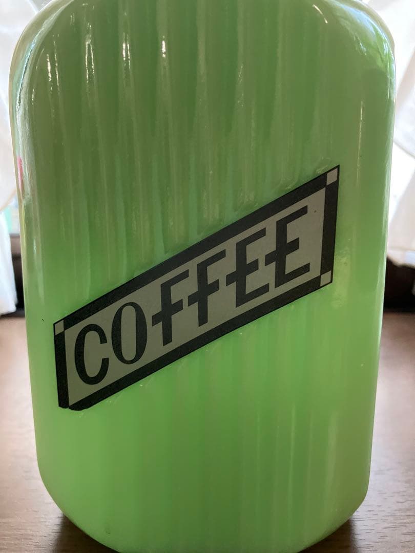 ジェダイグリーン　ミルクガラス コーヒーキャニスター