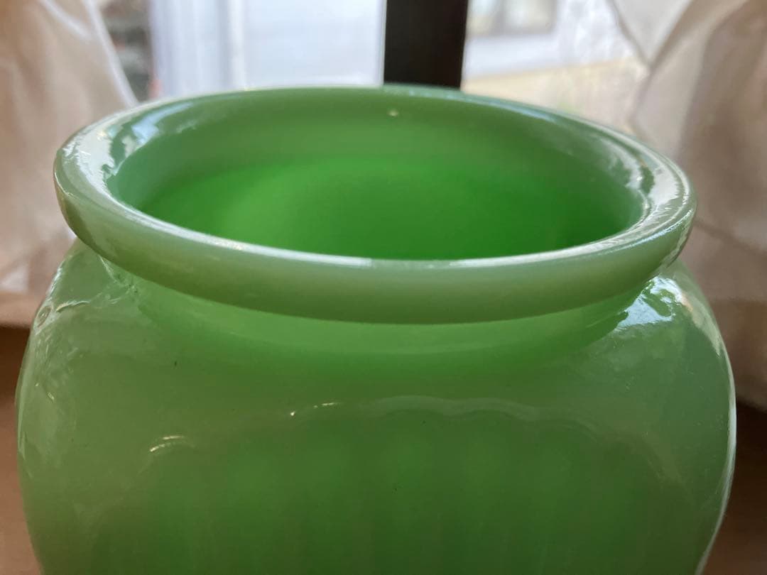 ジェダイグリーン　ミルクガラス コーヒーキャニスター