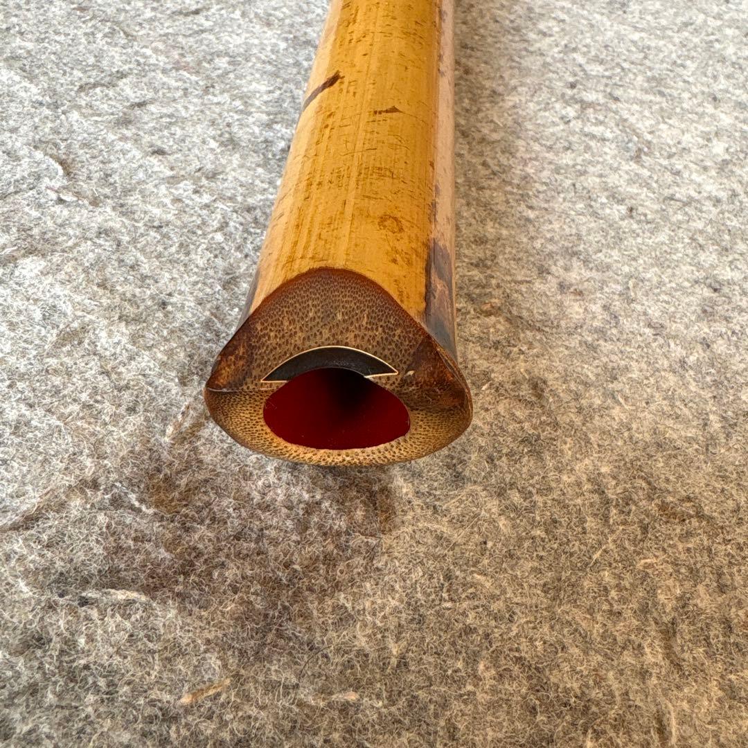 254尺八　真山銘⭐️一尺九寸管　歌口金巻き真山銘ニ印