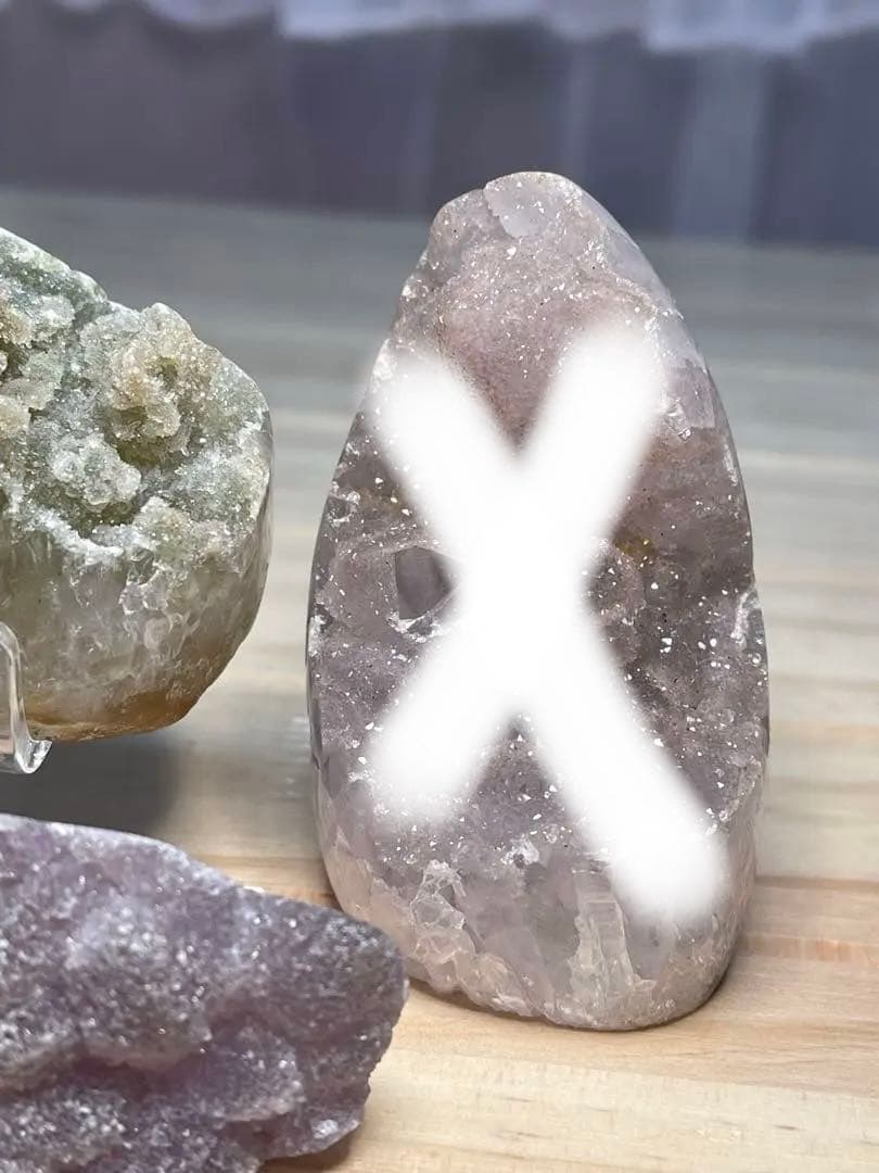 アメジスト クラスター 紫系　緑系　2点セット　可愛い（╹◡╹）天然石