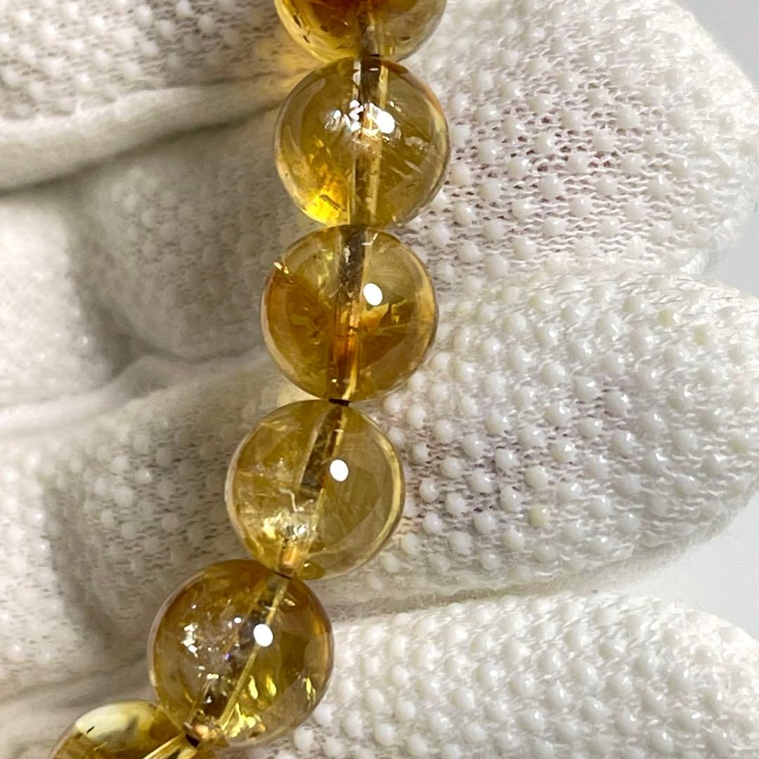 ガウリシャンカール産ヒマラヤスモーキークォーツ&シトリンブレス〜琥珀を添えて