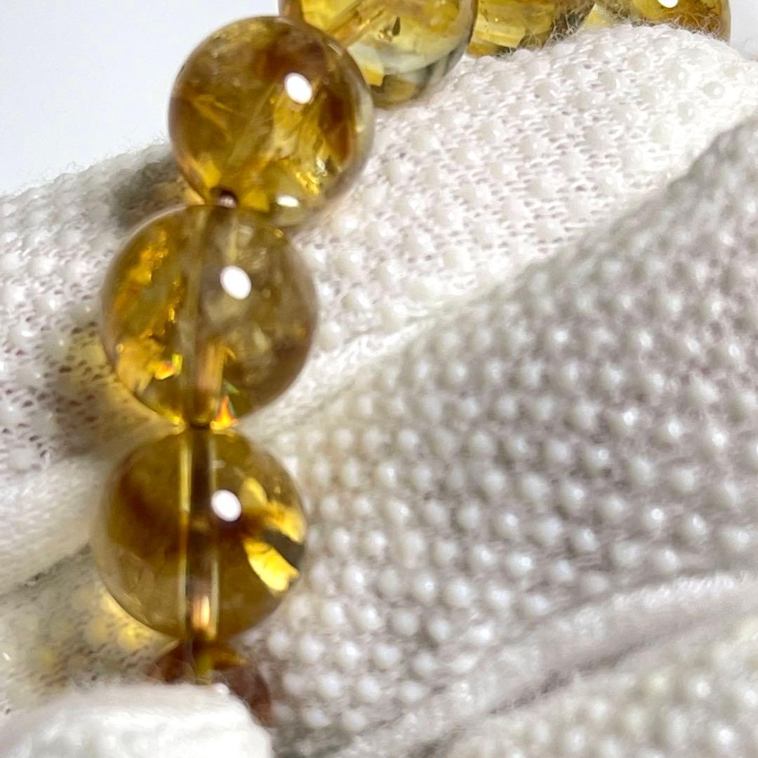 ガウリシャンカール産ヒマラヤスモーキークォーツ&シトリンブレス〜琥珀を添えて