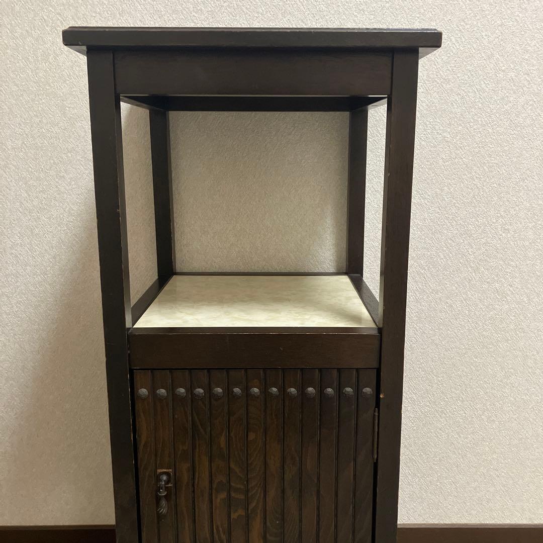 アンティーク★カリモク 木製 電話台 サイドテーブル 昭和レトロ 古家具