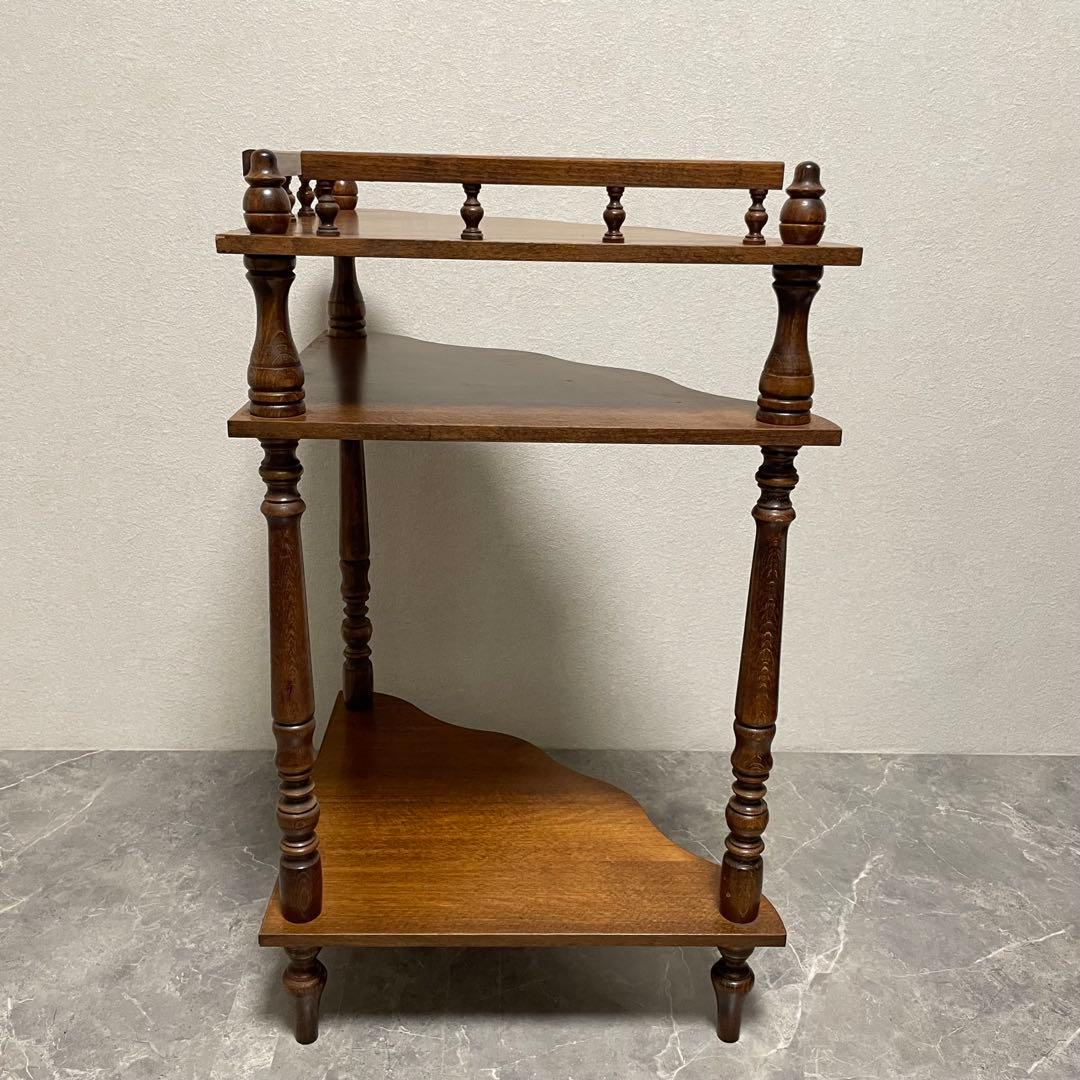 アンティーク　コーナーシェルフ 花台 飾り棚 隙間収納 コーナー収納