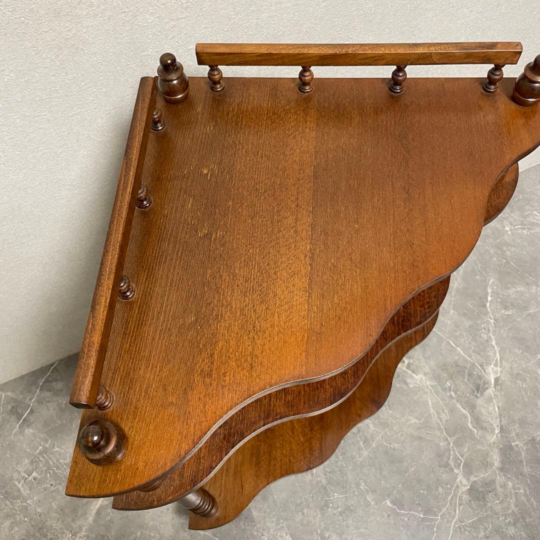 アンティーク　コーナーシェルフ 花台 飾り棚 隙間収納 コーナー収納