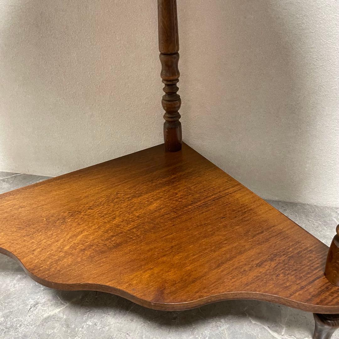 アンティーク　コーナーシェルフ 花台 飾り棚 隙間収納 コーナー収納