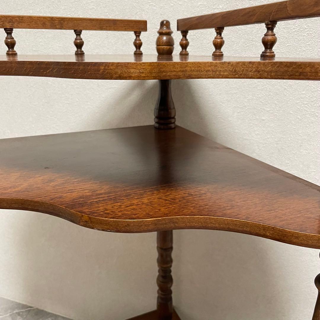 アンティーク　コーナーシェルフ 花台 飾り棚 隙間収納 コーナー収納