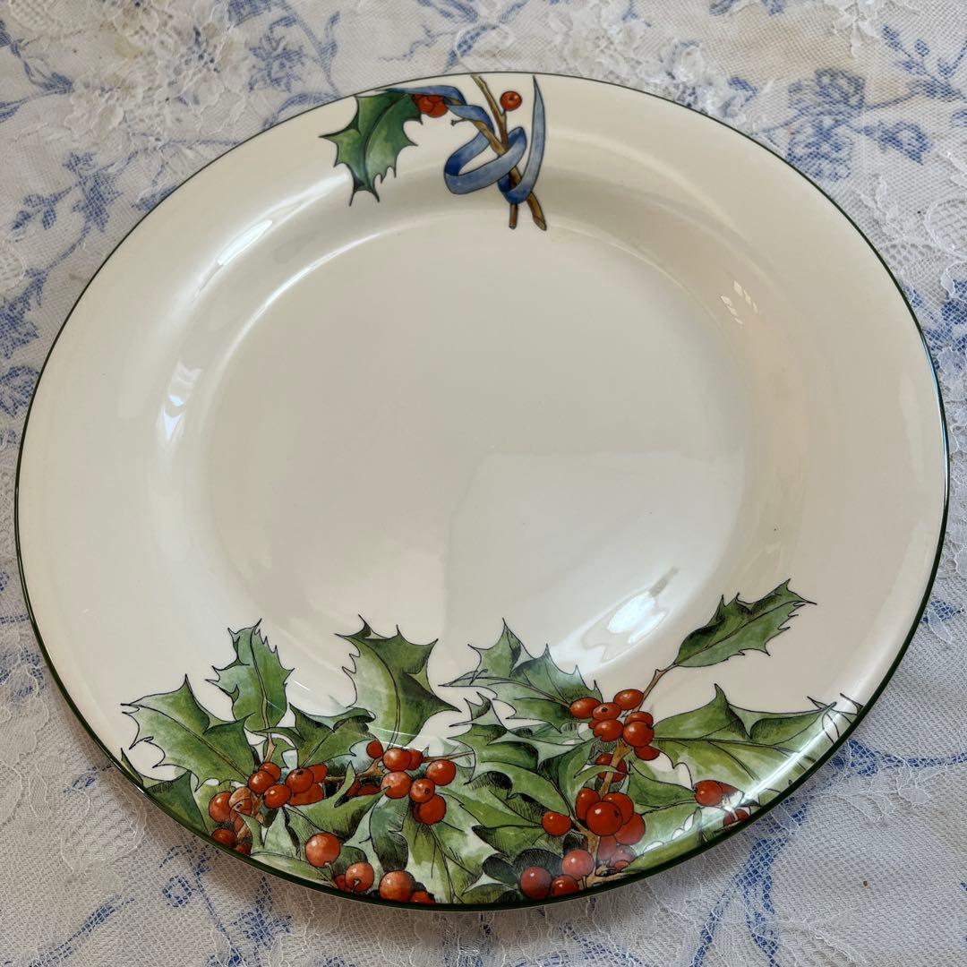 クリスマスディナープレート Gien LE HOUX ホリー プレート