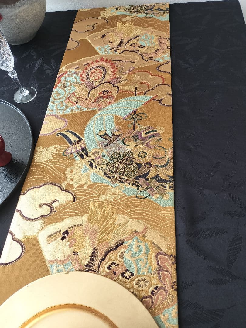 A873☆宝船‼️豪華刺繍‼️テーブルランナー2m10cm - メルカリ