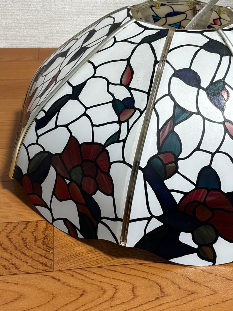 天井照明　ステンドグラス風 花柄ペンダントライト　レトロ