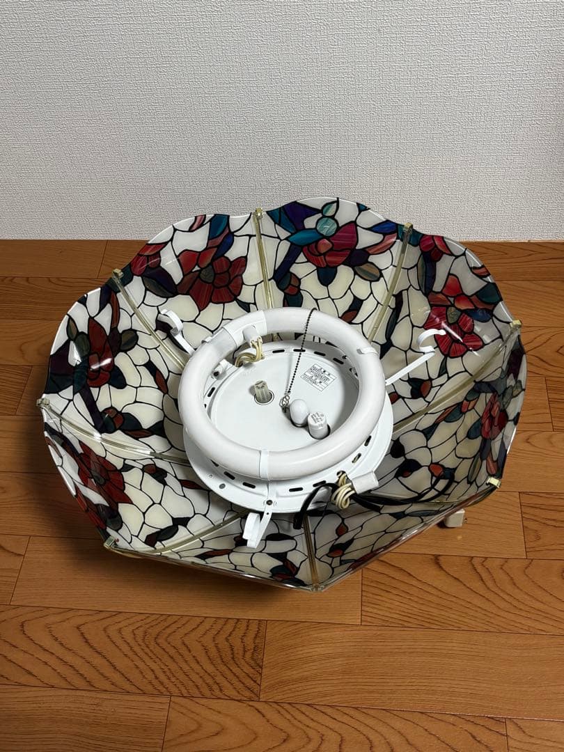 天井照明　ステンドグラス風 花柄ペンダントライト　レトロ