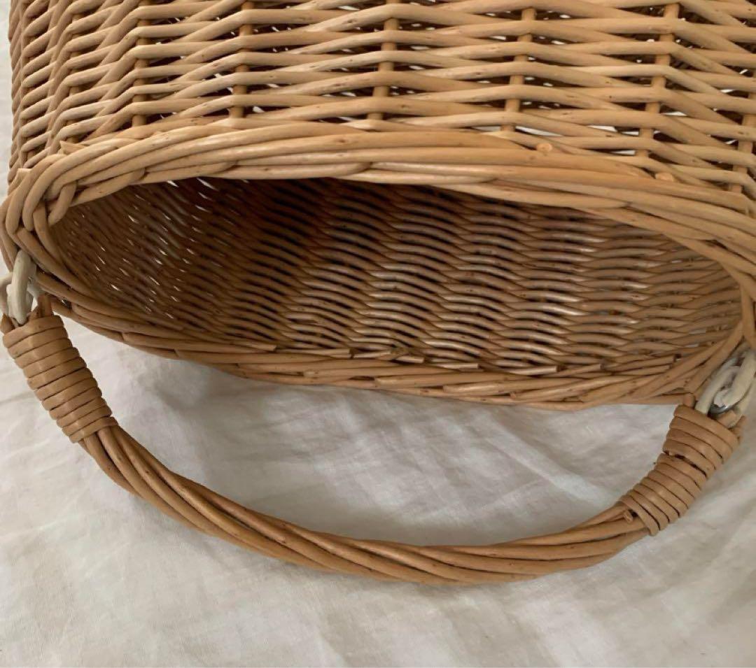 フランスアンティー　持ち手付きカゴ