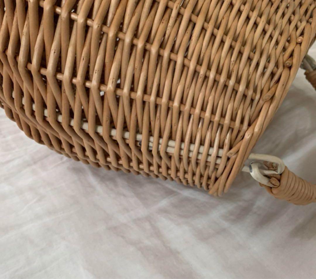 フランスアンティー　持ち手付きカゴ