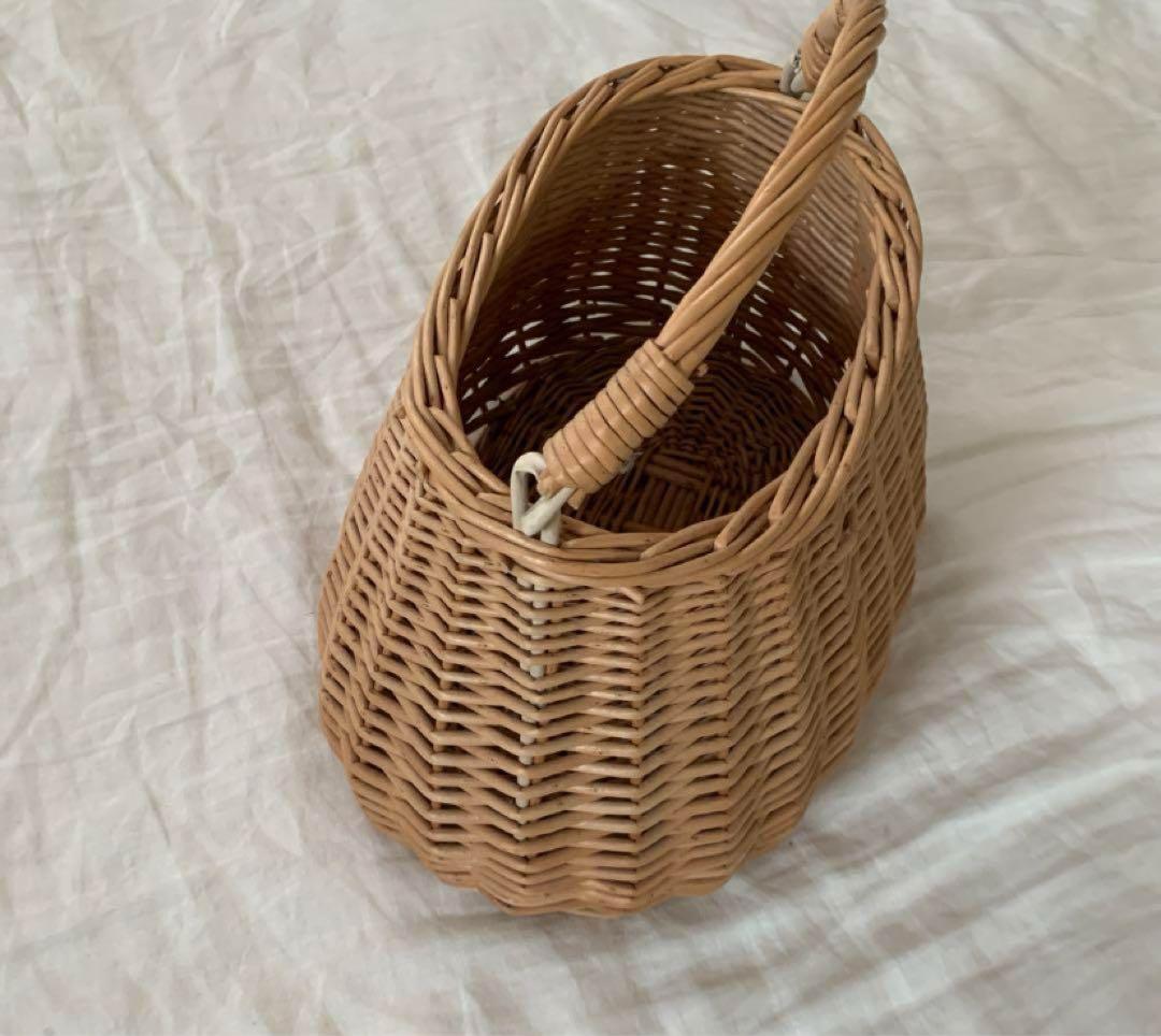 フランスアンティー　持ち手付きカゴ