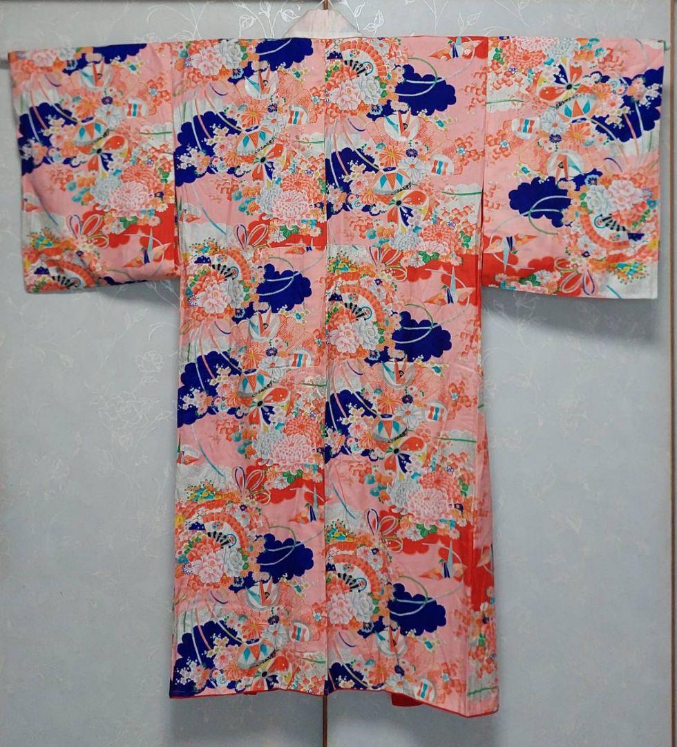 NK99アンティーク子供着物正絹着丈118センチ裄丈61センチ美品綺麗