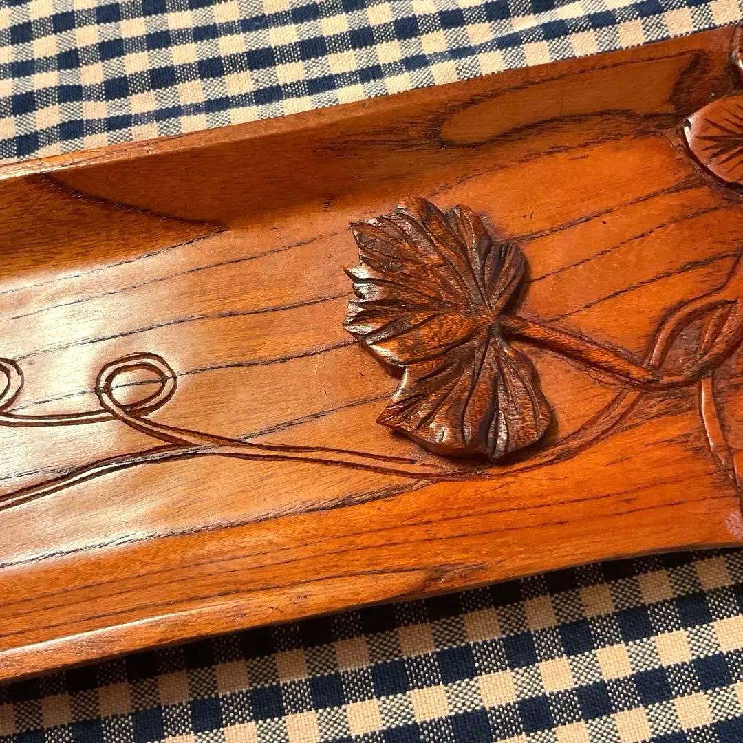 木製　手彫り　短冊掛　テーブルインテリア　値下げ