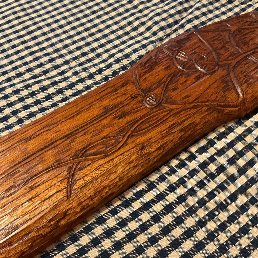 木製　手彫り　短冊掛　テーブルインテリア　値下げ