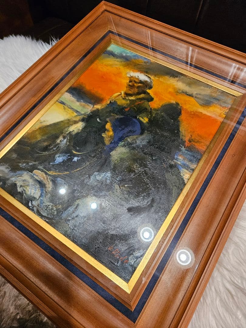 工藤和男「明け海の群像」油彩 F6号 創元会元会長 労働者の賛歌 逸品