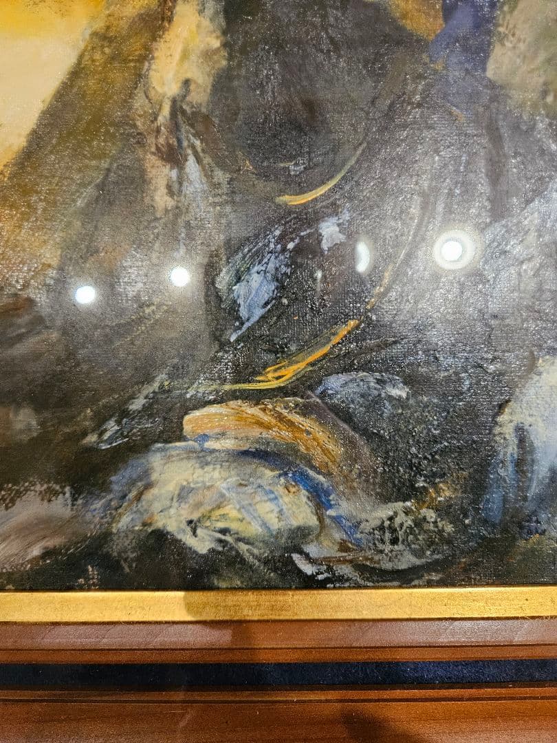 工藤和男「明け海の群像」油彩 F6号 創元会元会長 労働者の賛歌 逸品