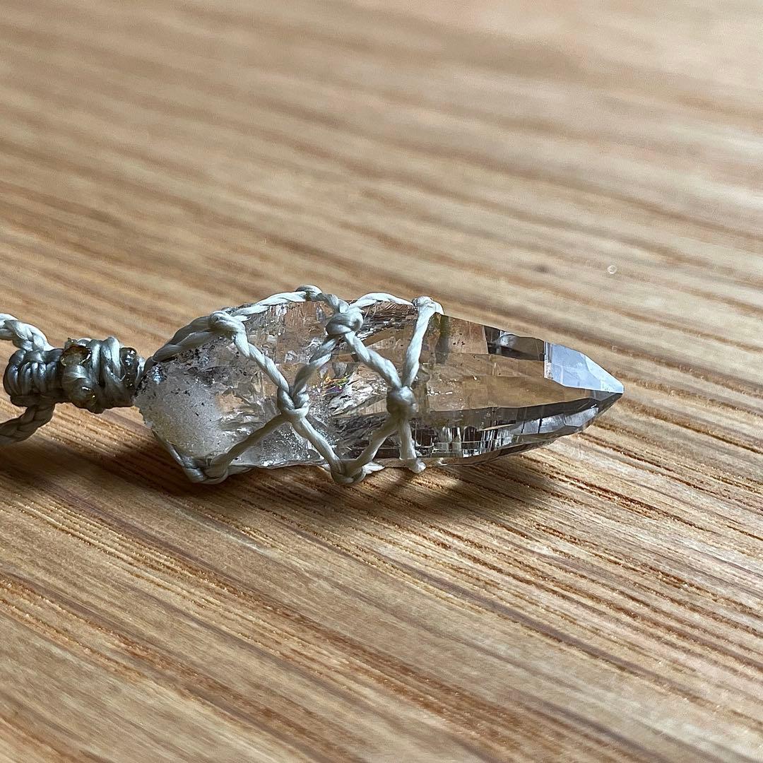 ヒマラヤ水晶 ガネッシュヒマール ＊ マクラメペンダント ネックレス 22