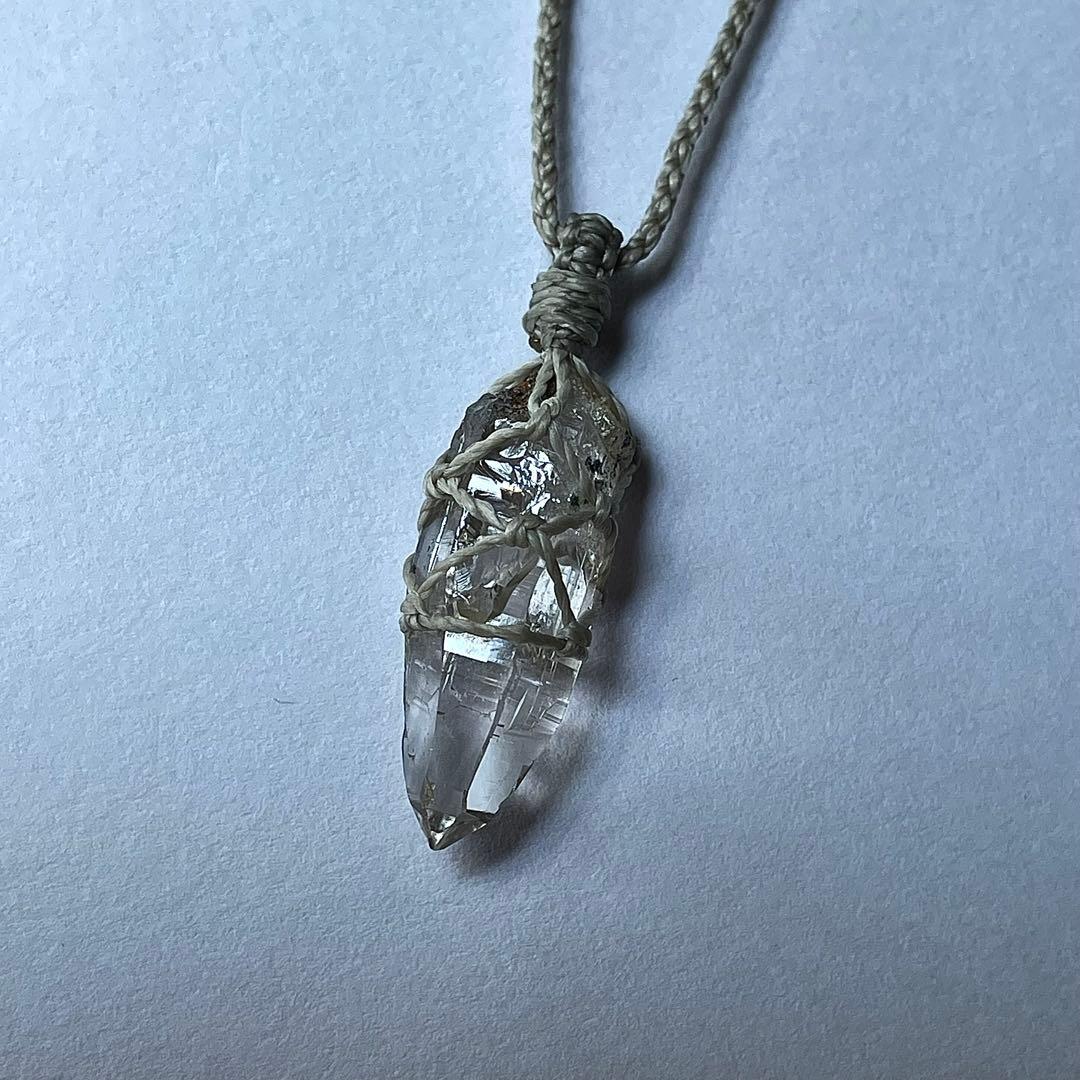ヒマラヤ水晶 ガネッシュヒマール ＊ マクラメペンダント ネックレス 22