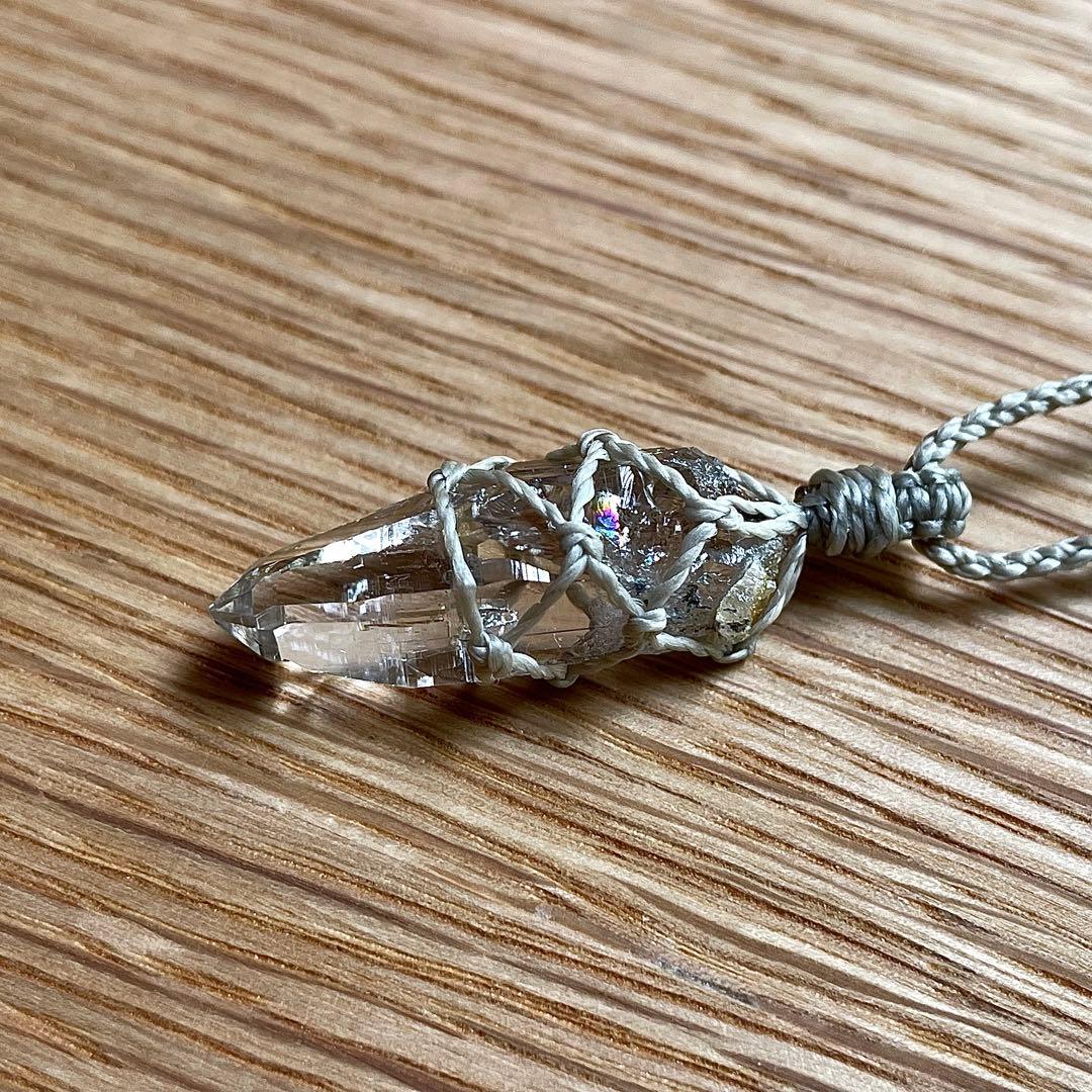 ヒマラヤ水晶 ガネッシュヒマール ＊ マクラメペンダント ネックレス 22