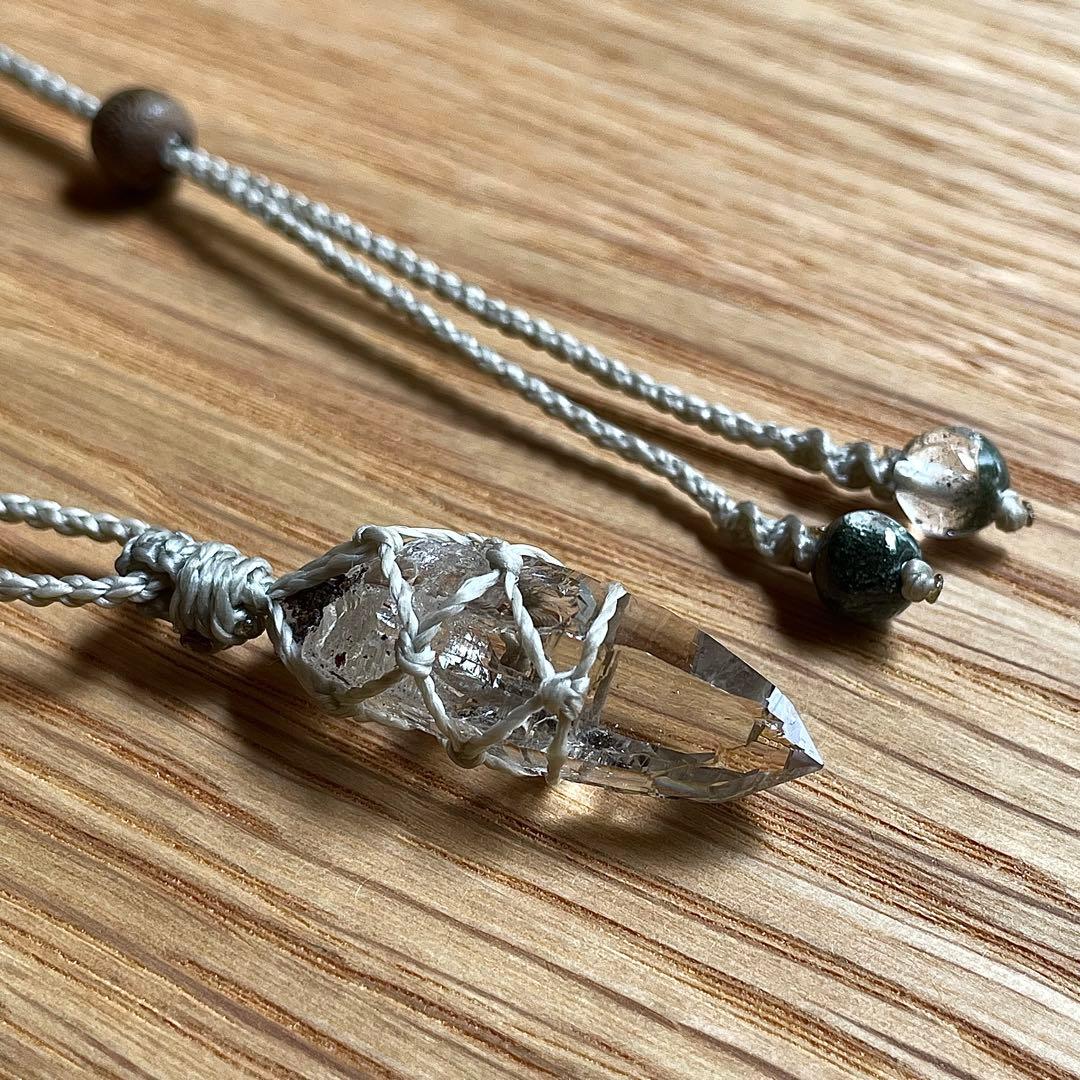 ヒマラヤ水晶 ガネッシュヒマール ＊ マクラメペンダント ネックレス 22