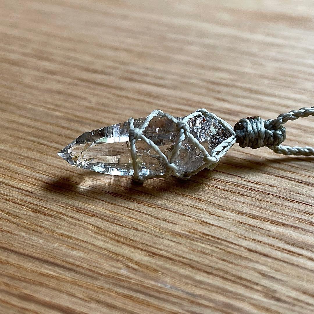 ヒマラヤ水晶 ガネッシュヒマール ＊ マクラメペンダント ネックレス 22