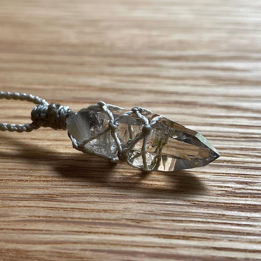 ヒマラヤ水晶 ガネッシュヒマール ＊ マクラメペンダント ネックレス 22