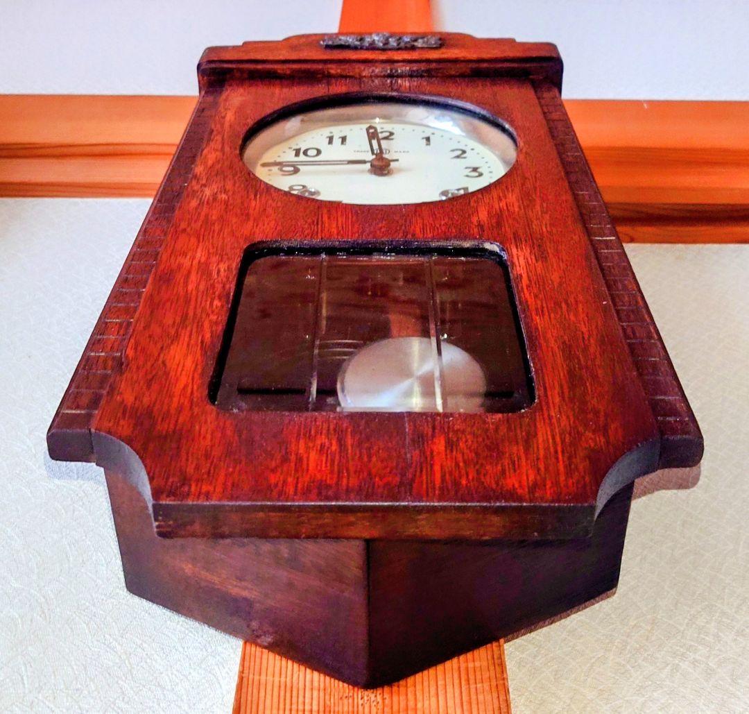 専用〈完動・美品〉鶴巻時計店英工舎　大正浪漫セル文字盤宮型ゼンマイ振り子時計