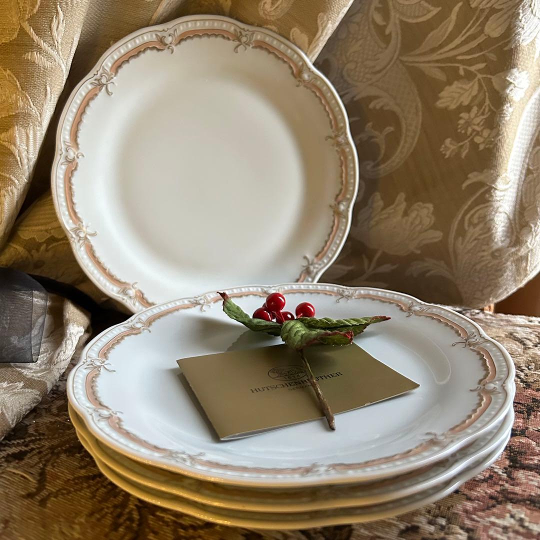 新品ドイツ製 HUTSCHENREUTHER ペールピーチ 美しいケーキプレート