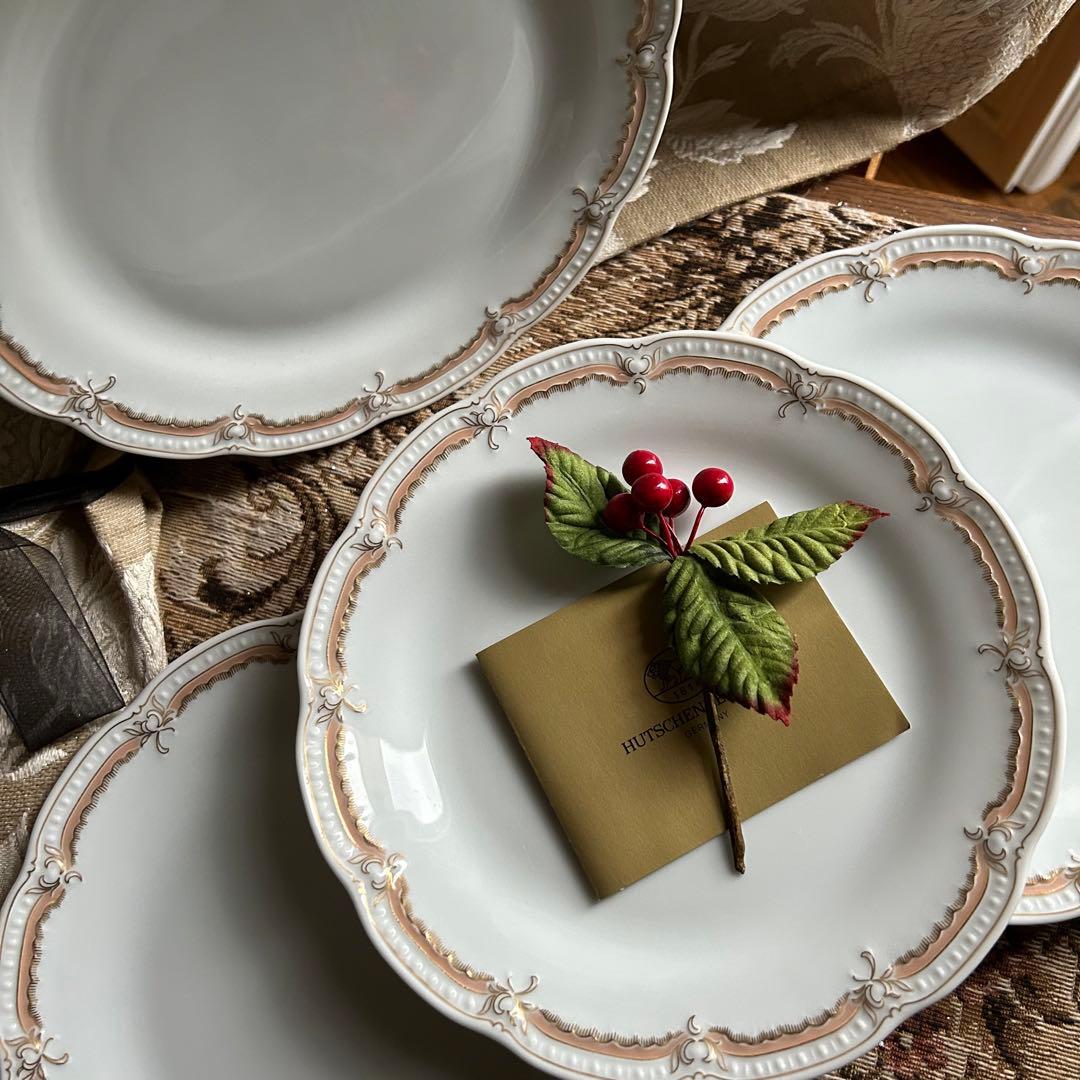 新品ドイツ製 HUTSCHENREUTHER ペールピーチ 美しいケーキプレート