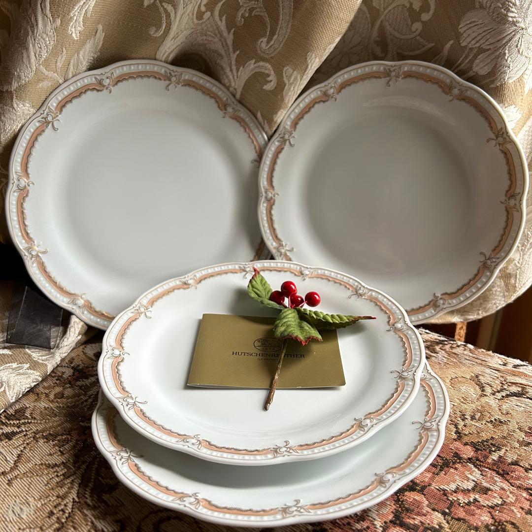 新品ドイツ製 HUTSCHENREUTHER ペールピーチ 美しいケーキプレート