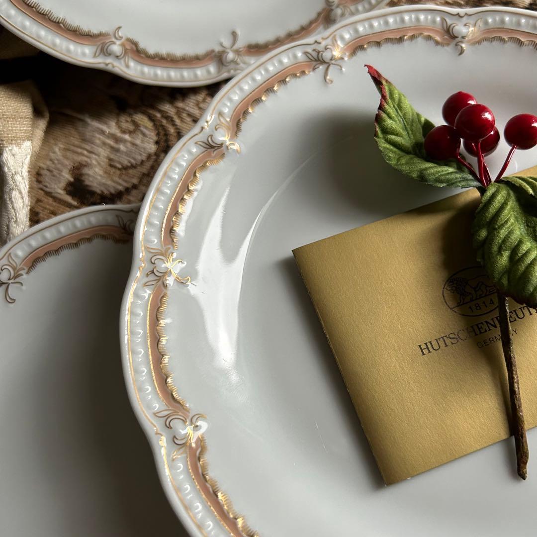 新品ドイツ製 HUTSCHENREUTHER ペールピーチ 美しいケーキプレート