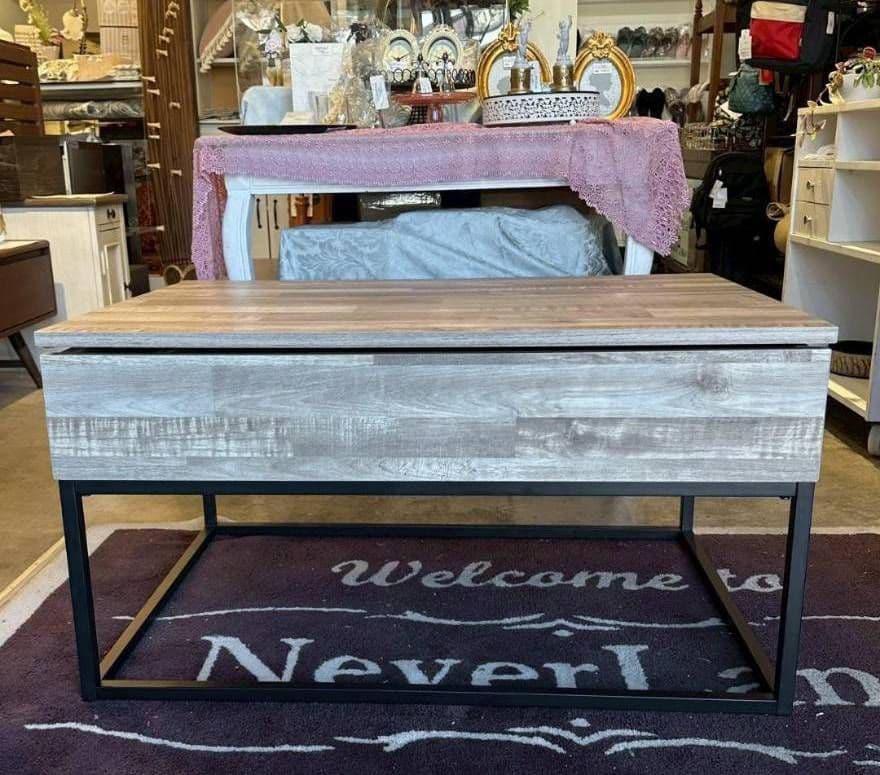 iΦ【 美品 】Ashley リフトトップ カクテルテーブル ナチュラルブラウン