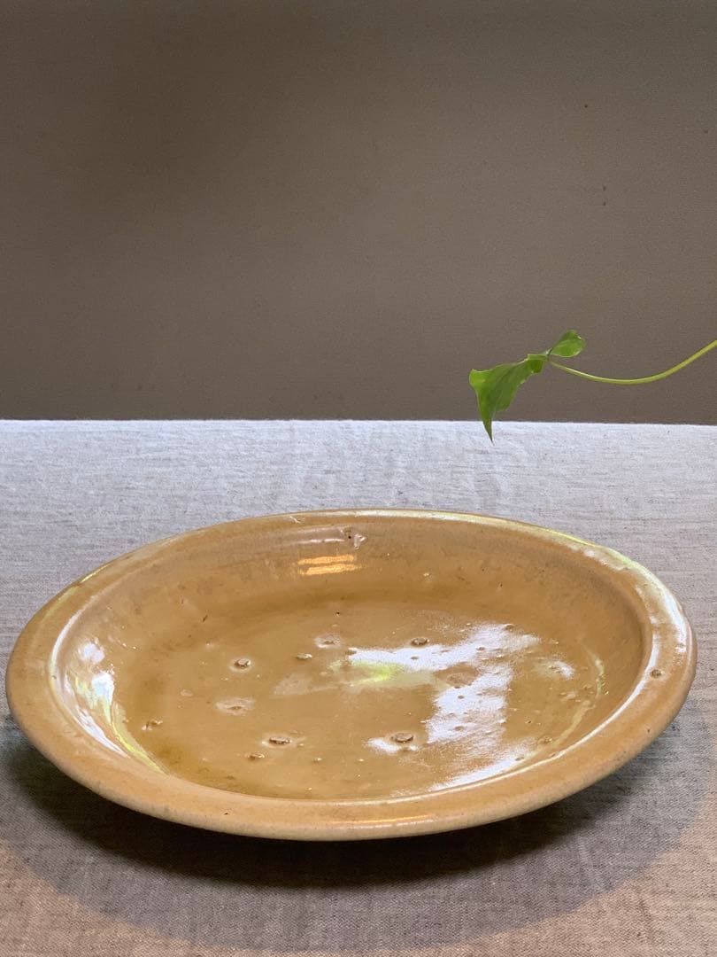 黄瀬戸　石皿　古瀬戸　大皿　大鉢　37cm 江戸