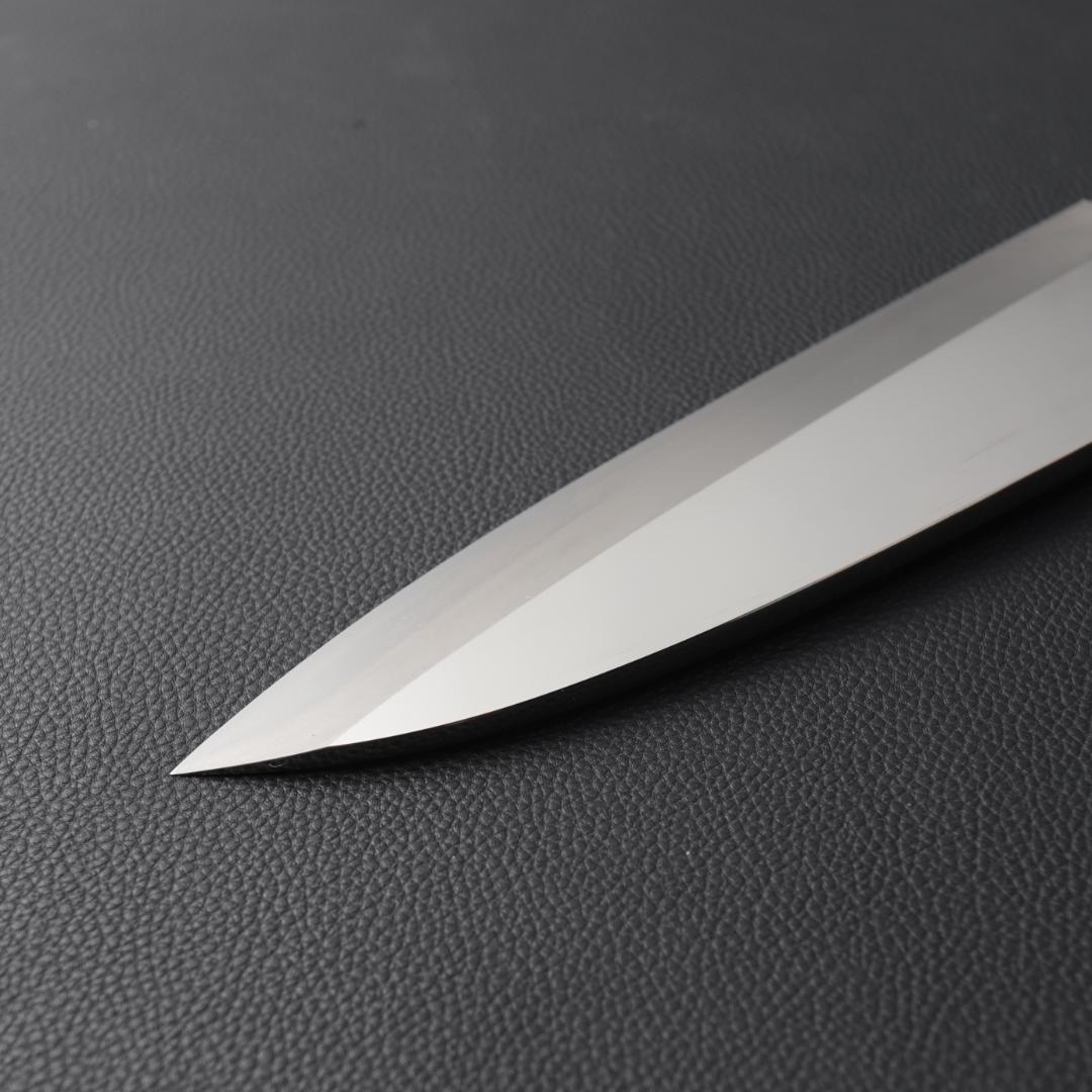 10697出刃包丁 7寸 鏡面仕上げ 刺身包丁 和包丁 黒檀黒水牛角八角