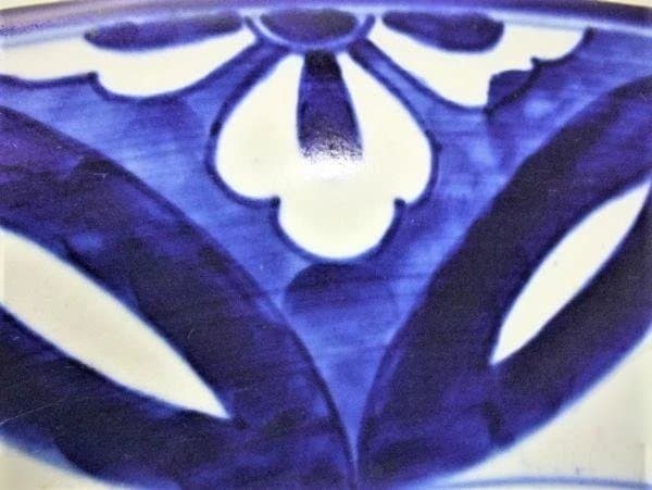 古伊万里 染付 富士に鷹 大皿 ベロ藍 40.5cm 骨董 古美術