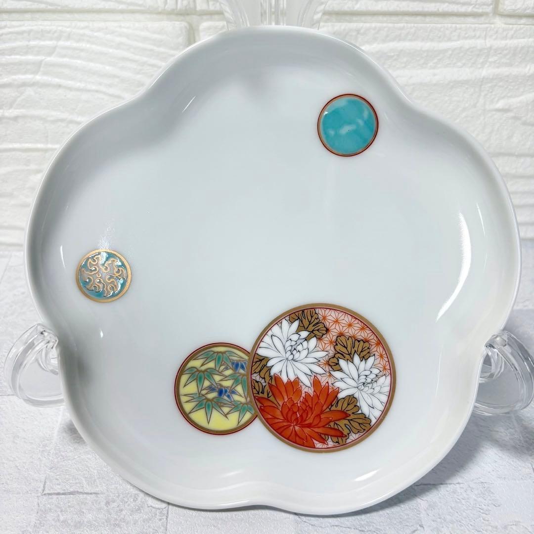 深川製磁 銘々皿揃 和皿 6枚セット 寿赤絵 トリプレット緋 古代呉須