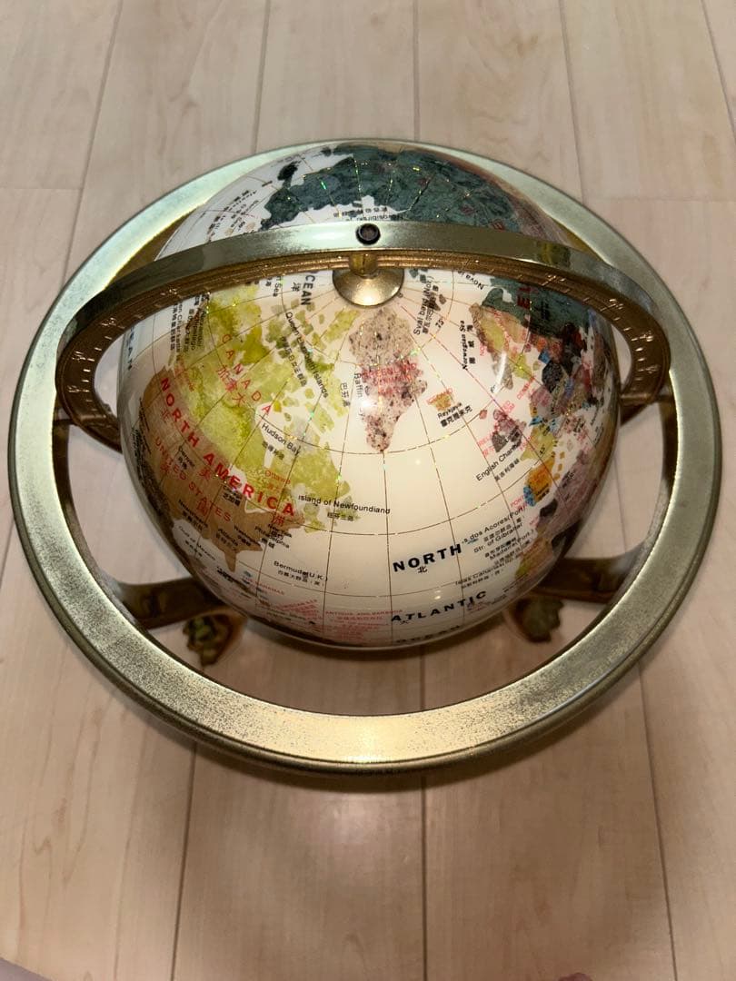 【螺鈿・アンティーク】　天然石　地球儀　パワーストーン　シェル