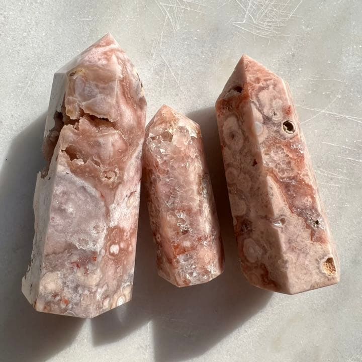 ディープピンクアメジストフラワーアゲート 3P