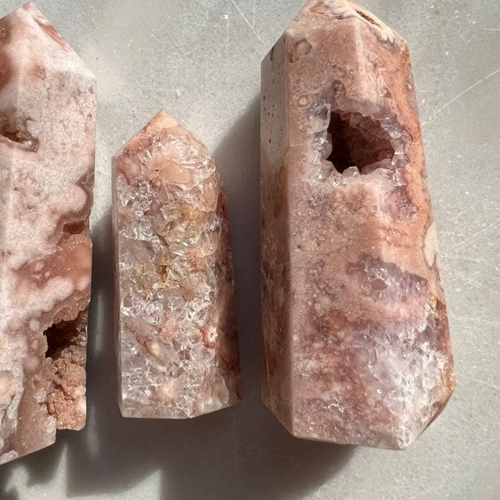 ディープピンクアメジストフラワーアゲート 3P