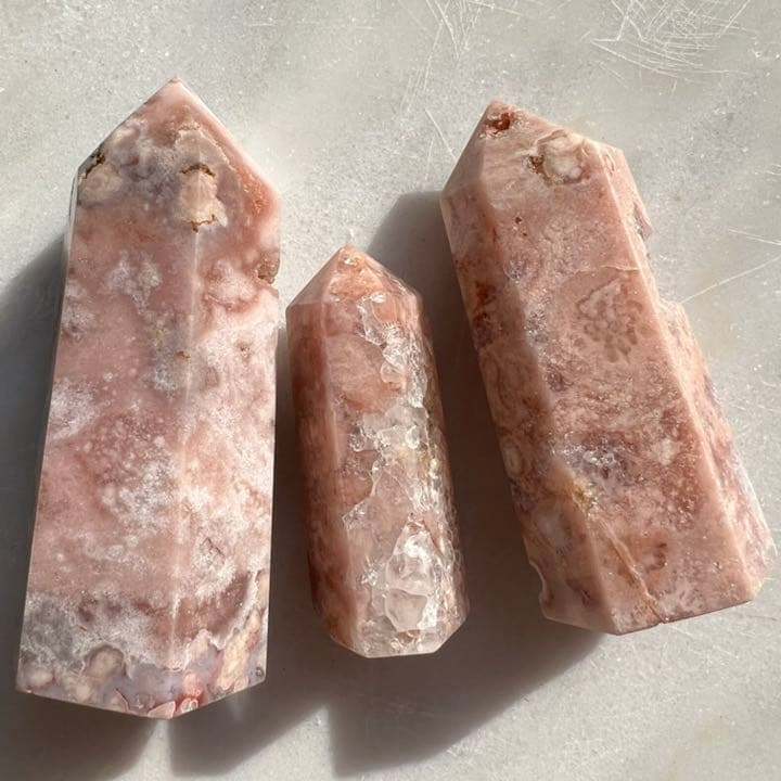 ディープピンクアメジストフラワーアゲート 3P