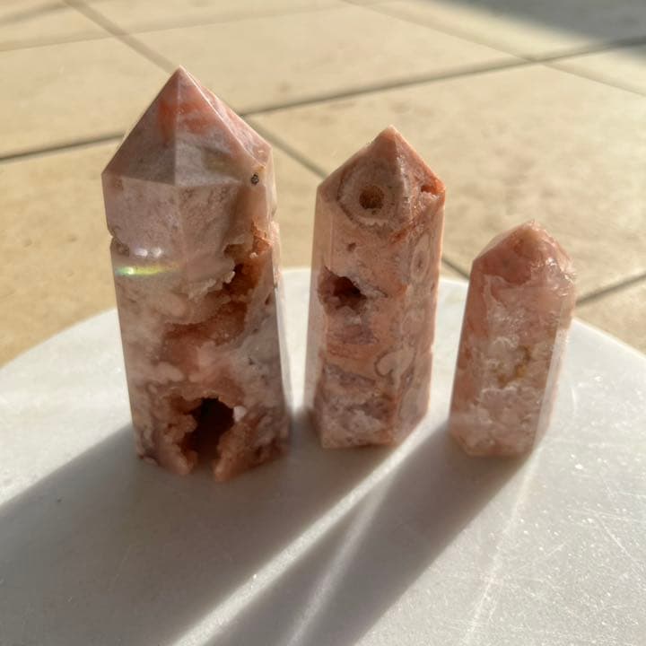 ディープピンクアメジストフラワーアゲート 3P