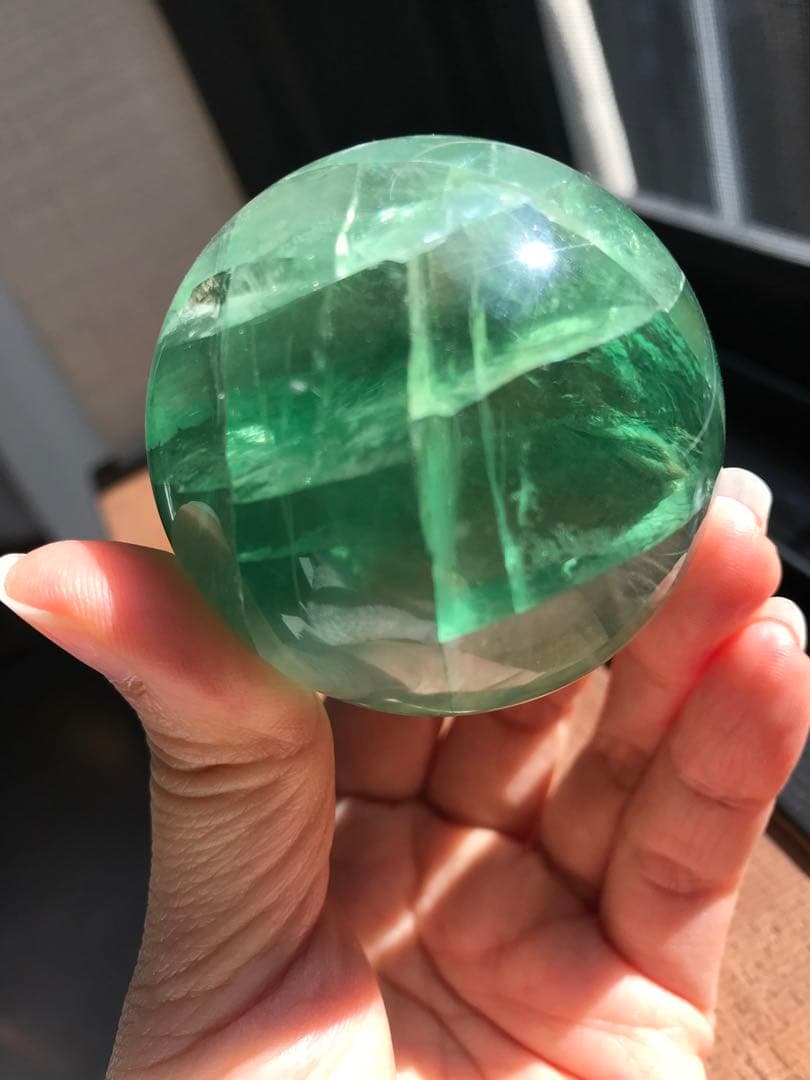 ☘️レア❤︎虹入り❤︎フローライト丸玉 スフィア　蛍石天然石　パワーストーン