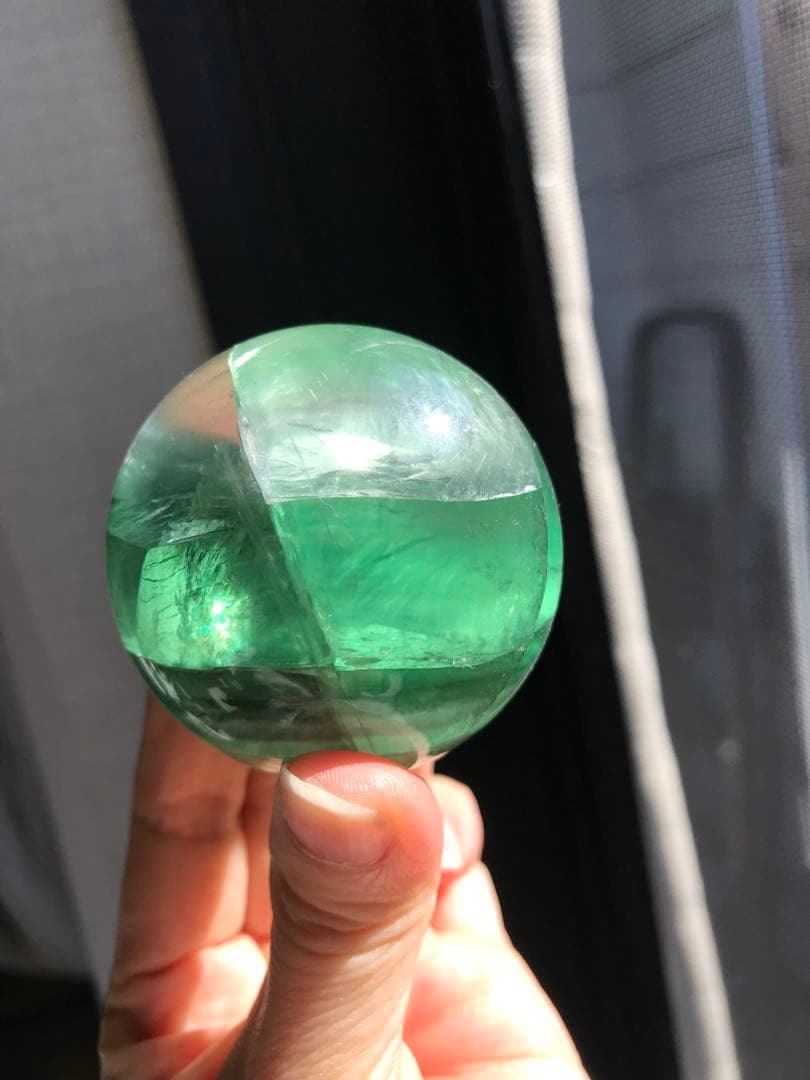 ☘️レア❤︎虹入り❤︎フローライト丸玉 スフィア　蛍石天然石　パワーストーン