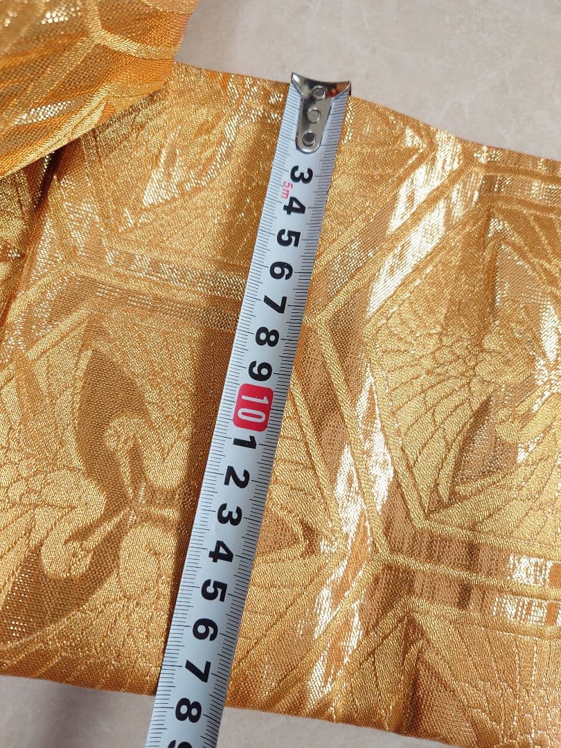 七五三　ハーフ成人式　ジュニア帯　袋帯からの作り帯　1点物　金　鶴柄