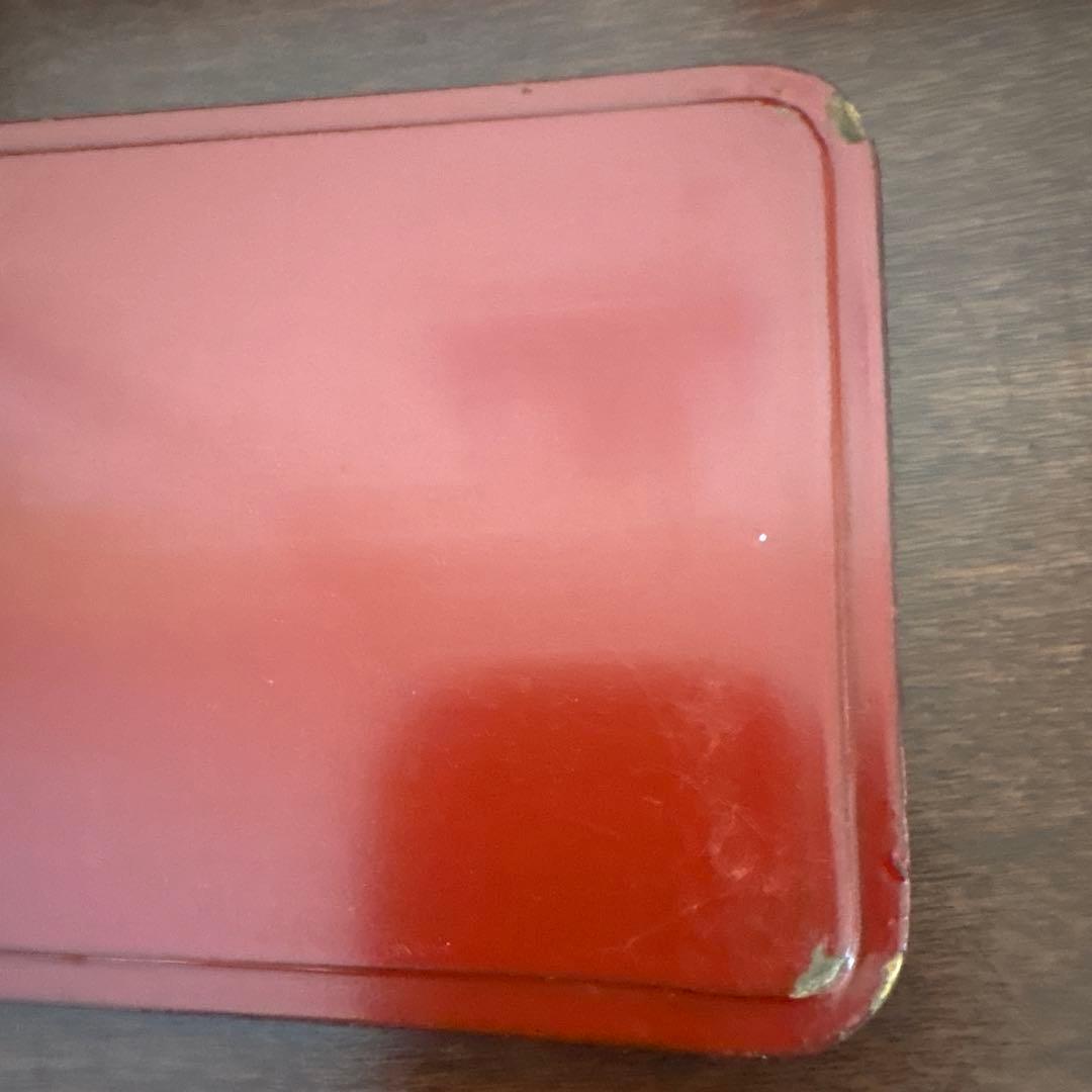 昭和レトロ 漆器 三段重 重箱 角重 民芸文様 蓋なしあり 宝箱 シール