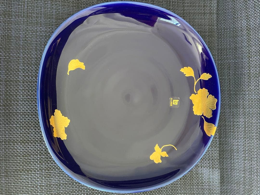 白山陶器　瑠璃金彩草花　大1枚小5枚